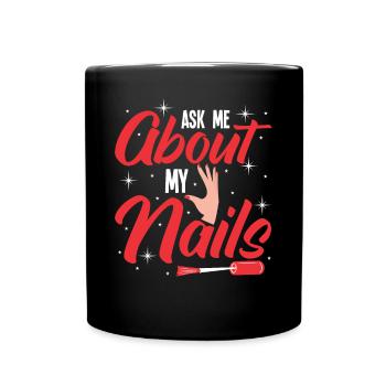 Nagellack Nageldesign Manicure Nagelstudio Nägel - Tasse einfarbig - Schwarz - Vorne