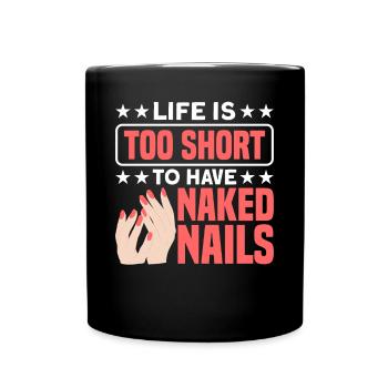 Nail Polish Nail Design Manicure Nail Studio Nails - Full Colour Mug - black - Front