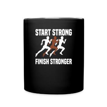 Laufen Läufer Marathon - Tasse einfarbig - Schwarz - Vorne