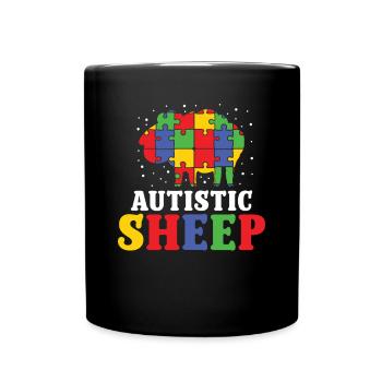 Autismus Autistic Sheep Autism Awareness - Tasse einfarbig - Schwarz - Vorne