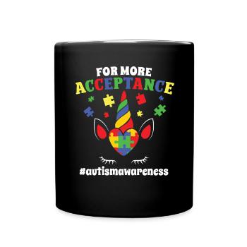 Autismus For More Acceptance Autism Awareness - Full Colour Mug - black - Front