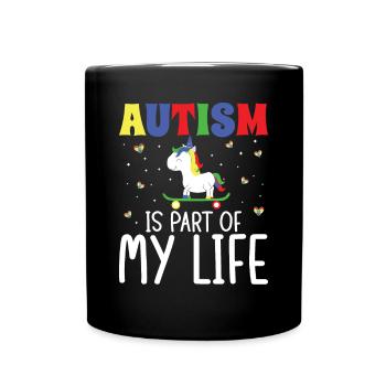 Autismus L’autisme fait partie de ma vie Sensibilisation à l’autisme - Mug uni - noir - Devant