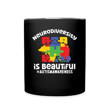 Autismus Neurodiversity Beautiful Autism Awareness - Tasse einfarbig - Schwarz - Vorne
