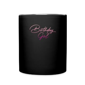 Fête d’anniversaire des filles, rosé - Mug uni - noir - Devant