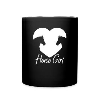 Amour équitation Chevaux Cœur de cheval - Mug uni - noir - Devant