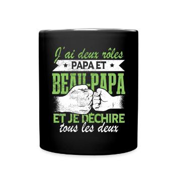 Papa Et Beau Papa | Fête Des Pères - Mug uni - noir - Devant
