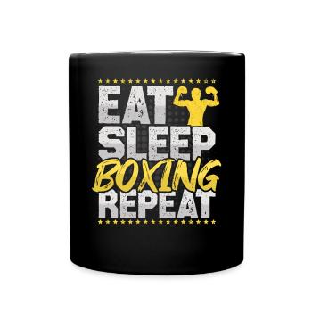 Boxe Manger Dormir Répéter Ring de boxe Hobby Boxe - Mug uni - noir - Devant