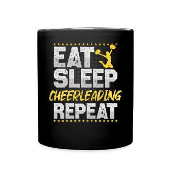Cheerleading Eat Sleep Répétez Pompon Cheerleading - Mug uni - noir - Devant