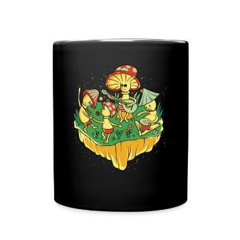 Hippie Mushrooms Shrooms Psychedelic Mushroomhead - Tasse einfarbig - Schwarz - Vorne