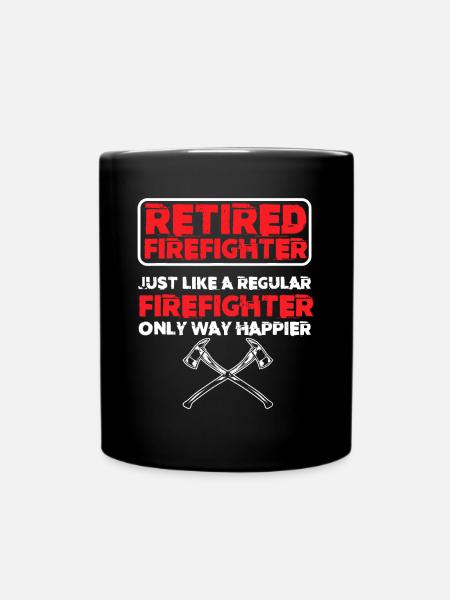 Un pompier à la retraite émerge d’un pompier - Mug uni - noir