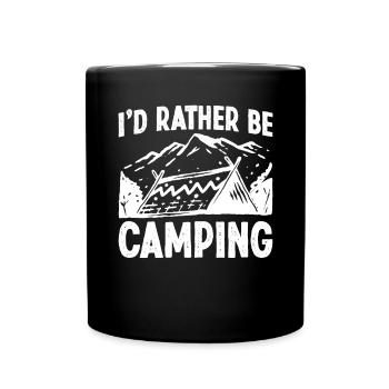 Je préfère être Camping - Mug uni - noir - Devant