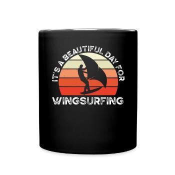 Une belle journée pour le wingsurf - Mug uni - noir - Devant