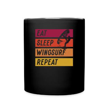 Manger Sommeil Wingsurf Répéter - Mug uni - noir - Devant