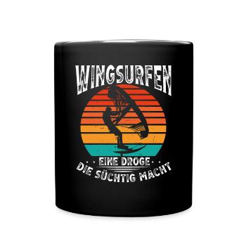 Wingsurfing Macht Mich Süchtig - Tasse einfarbig - Schwarz - Vorne