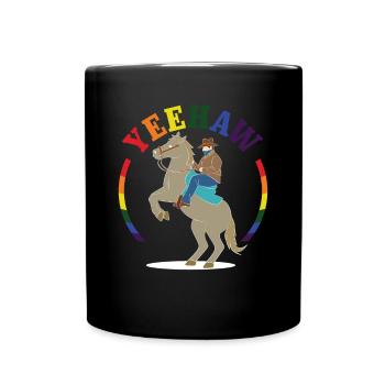 Yeehaw Cowboy Gay - Full Colour Mug - black - Front