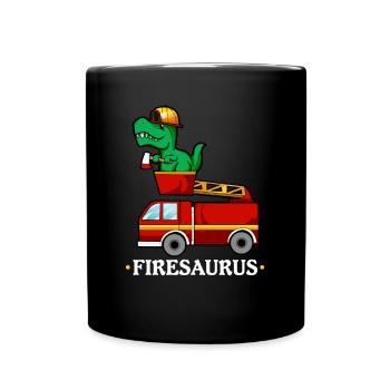 Firesauraus T-Rex Pompier - Mug uni - noir - Devant
