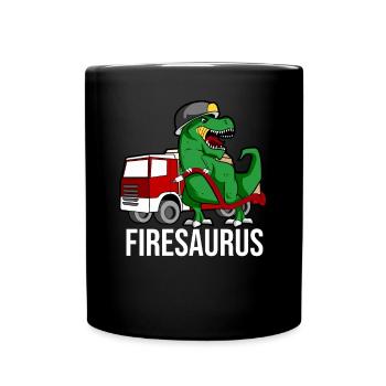 Firesauraus T-Rex Pompier - Mug uni - noir - Devant