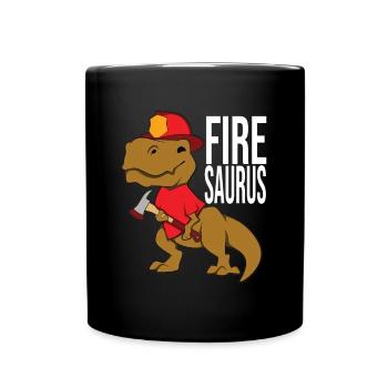 Firesauraus T-Rex Pompier - Mug uni - noir - Devant