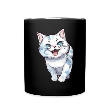 Chaton mignon rire pour les amoureux des chats - Mug uni - noir - Devant