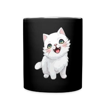 Chaton mignon avec œil de chat pour les amoureux des chats - Mug uni - noir - Devant
