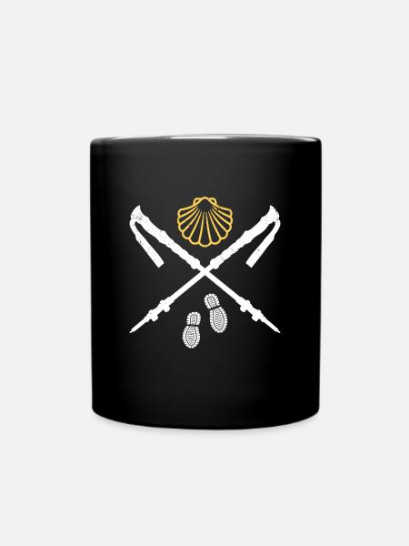 Camino de Santiago Jakobsweg Pilger - Tasse einfarbig - Schwarz