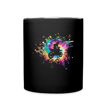 Tie dye Motocross Dirt Bike - Tasse einfarbig - Schwarz - Vorne