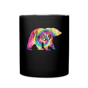 Tie Dye Mama Bear - Full Colour Mug - black - Front