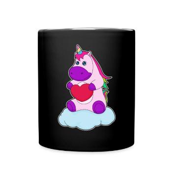 Unicorn Heart - Full Colour Mug - black - Front