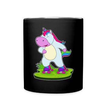 Unicorn Roller Skating Roller Skates - Full Colour Mug - black - Front