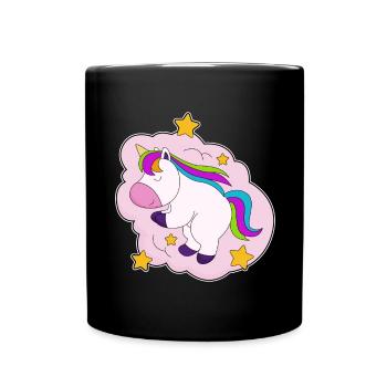 Nuages de licorne - Mug uni - noir - Devant