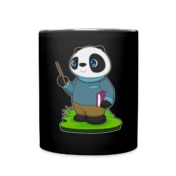 Panda Teacher Pointer School - Full Colour Mug - black - Front
