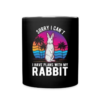 Kaninchen Häschen Hase Kaninchen - Tasse einfarbig - Schwarz - Vorne