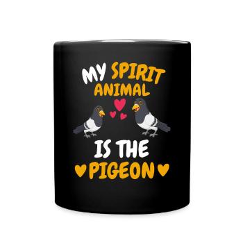 Mon animal spirituel pigeon cadeau d’élevage de pigeons - Mug uni - noir - Devant