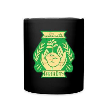 Eco-friendly Earth Planet Save Earth Day - Full Colour Mug - black - Front