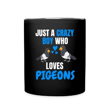 Crazy Boy Pigeon Racing Bird Gift Pigeon - Mug uni - noir - Devant