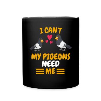 Ich kann nicht Vogel Tier Lustiges Geschenk Taube - Tasse einfarbig - Schwarz - Vorne