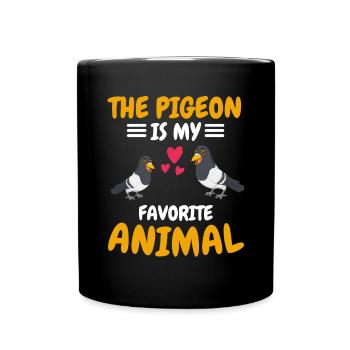 Pigeon animal préféré Elevage Pigeon cadeau drôle - Mug uni - noir - Devant