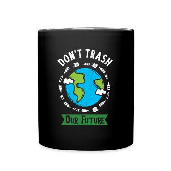 Eco-friendly Earth Planet Save Earth Day - Full Colour Mug - black - Front