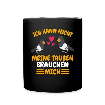Taubenschlag Vogel Tier Lustiges Geschenk Taube - Tasse einfarbig - Schwarz - Vorne