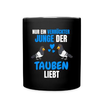 Jungen Taubenzüchter Vogel Jungs Geschenk Taube - Tasse einfarbig - Schwarz - Vorne