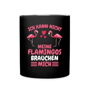 Tropischer Vogel Lustiges Geschenk Rosa Flamingo - Tasse einfarbig - Schwarz - Vorne