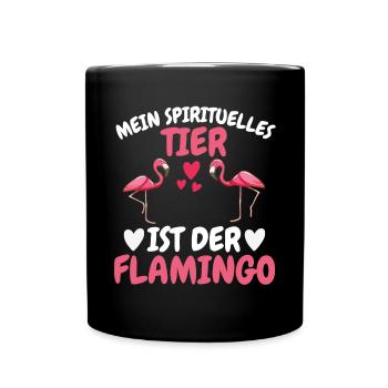 Rosa Vogel Spirituelles Tier Geschenk Flamingo - Tasse einfarbig - Schwarz - Vorne