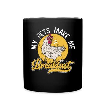 Hühnerzüchter Hühnerflüsterer Nutztier - Tasse einfarbig - Schwarz - Vorne