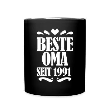 Beste Oma seit 1991 - Oma Geschenk - Tasse einfarbig - Schwarz - Vorne
