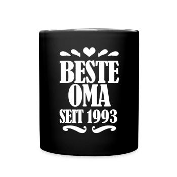 Beste Oma seit 1993 - Oma Geschenk - Tasse einfarbig - Schwarz - Vorne