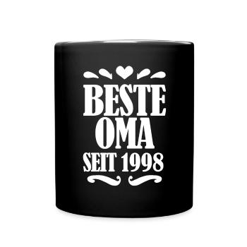 Beste Oma seit 1998 - Oma Geschenk - Tasse einfarbig - Schwarz - Vorne
