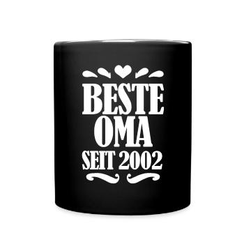 Beste Oma seit 2002 - Oma Geschenk - Tasse einfarbig - Schwarz - Vorne