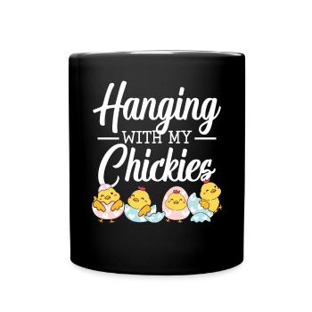 Hühnerzüchter Hühnerflüsterer Nutztier - Tasse einfarbig - Schwarz - Vorne