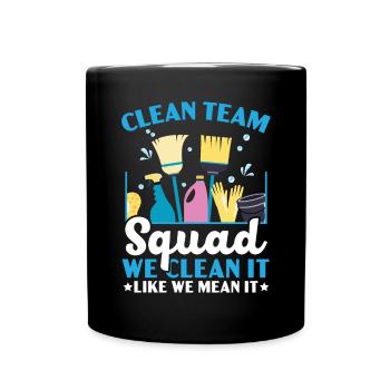 Haushaltsführung Haushälterin Reinigungskraft Job Reinigungsteam - Tasse einfarbig - Schwarz - Vorne