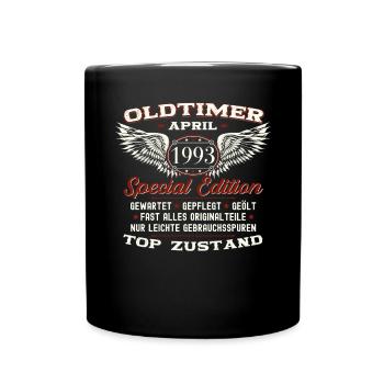 30. Geburtstag Mann April Jahrgang 1993 Oldtimer - Tasse einfarbig - Schwarz - Vorne